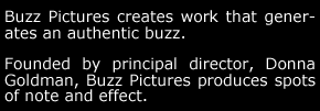 Buzz Pictures creates work that generates an authentic buzz.